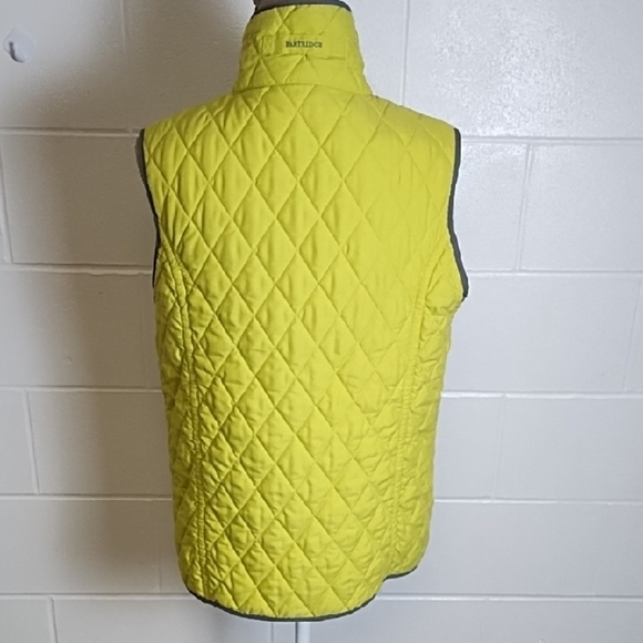 Vibrant Soft Sueded Fabric Yellow Green Quilted Vest Sip Pockets Dble Zip - Picture 3 of 13